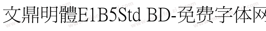 文鼎明體E1B5Std BD字体转换
